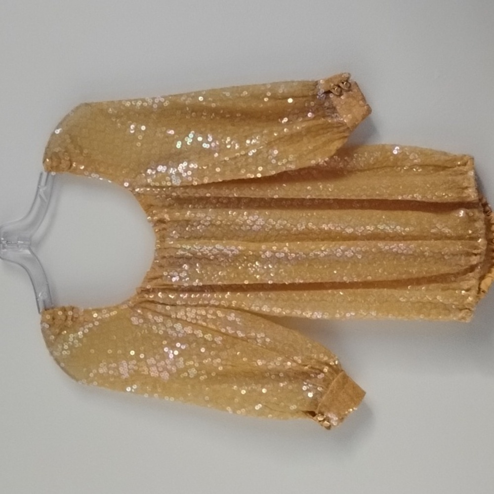 Vintage Y2K Yellow‎ Sequin Party Bling Festival Feminine Girly Top